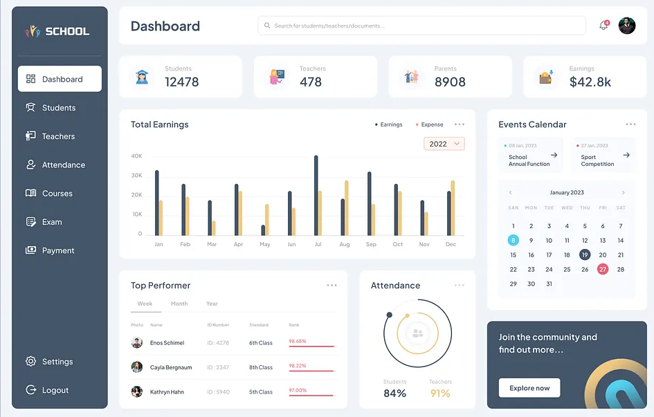 Skolix360 Dashboard